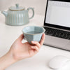 Ba Fang Cup | Handmade Ru Porcelain Gongfu Teacup | Sky Blue Glaze