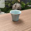 Begonia Rim Cup | Handmade Ru Porcelain Gongfu Teacup | Sky Blue Glaze