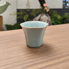 Begonia Rim Cup | Handmade Ru Porcelain Gongfu Teacup | Sky Blue Glaze