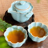 Cloud Motif Hand-Grip Tea Set – Teapot & 2 Cups | Sky Blue Glaze