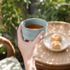 Large Zhu Jie Cup |  Fully Handmade Ru Porcelain Gongfu Teacup | Antique Sky Blue Glaze