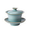 Ma Ti Gaiwan | Fully Handmade Ru Porcelain | Antique Sky Blue Glaze