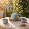 Qin Quan Teapot | Fully Handmade Ru Porcelain Gongfu Teapot | Antique Sky Blue Glaze