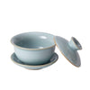 Yuan Bao Gaiwan | Handmade Ru Porcelain | Sky Blue Glaze