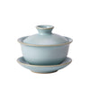 Yuan Bao Gaiwan | Handmade Ru Porcelain | Sky Blue Glaze